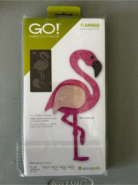 Accuquilt Go! Fabric Cutting Die kit Flamingo New 4 shapes Quilting